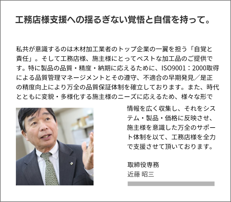 取締役専務近藤照三